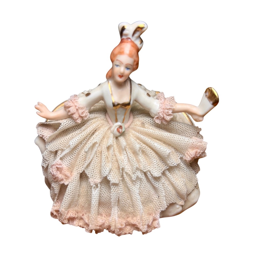 Vtg Dresden Art Germany Lace Porcelain Ballerina Figurine
WR Mark